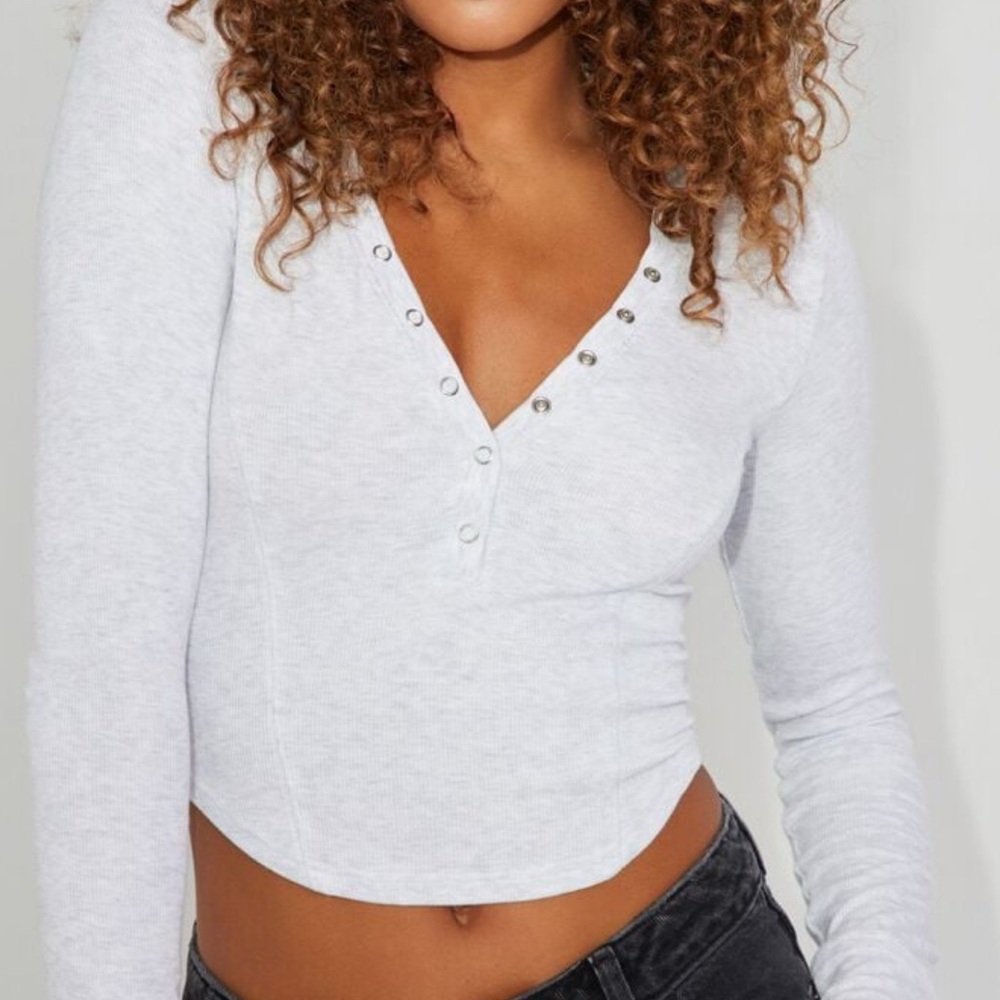 Garage Henley Seamed Long Sleeve Tee